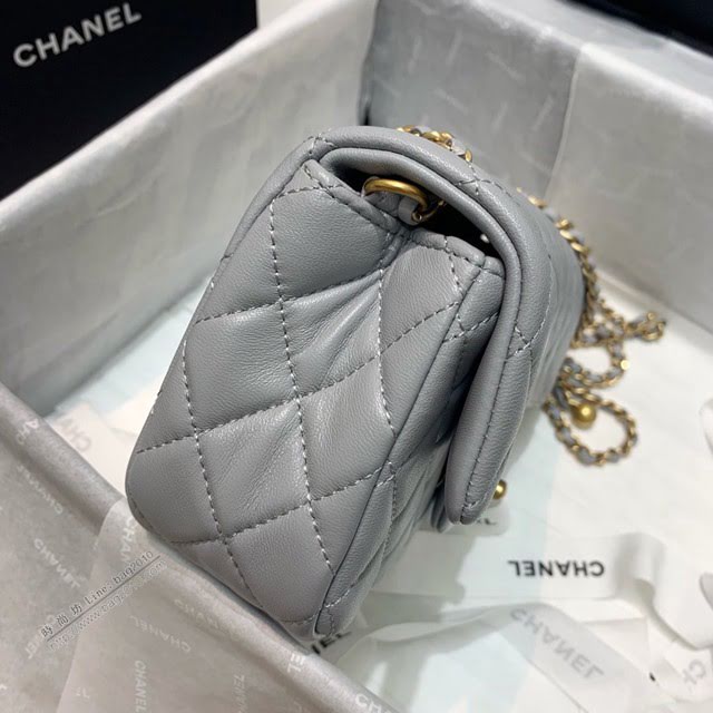 Chanel女包 1787灰色 Chanel2020新款單肩腋下包 Chanel鏈條單肩斜挎包  djc4004